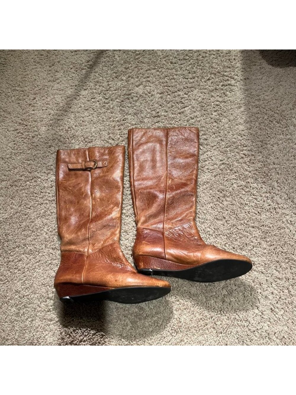 Steve Madden Intyce Women's Brown Leather Pull-On Knee High Riding Boots 6M